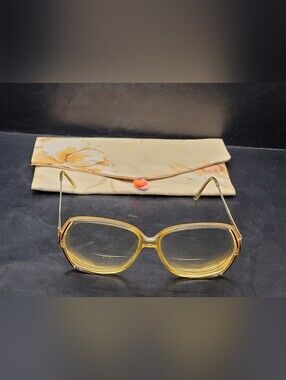 Vintage Gloria Vanderbilt Eyeglass Frames Gold Butterfly FRAMES ONLY With Case